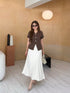 Elegant Women Button Down Blouse With Skirt Sets